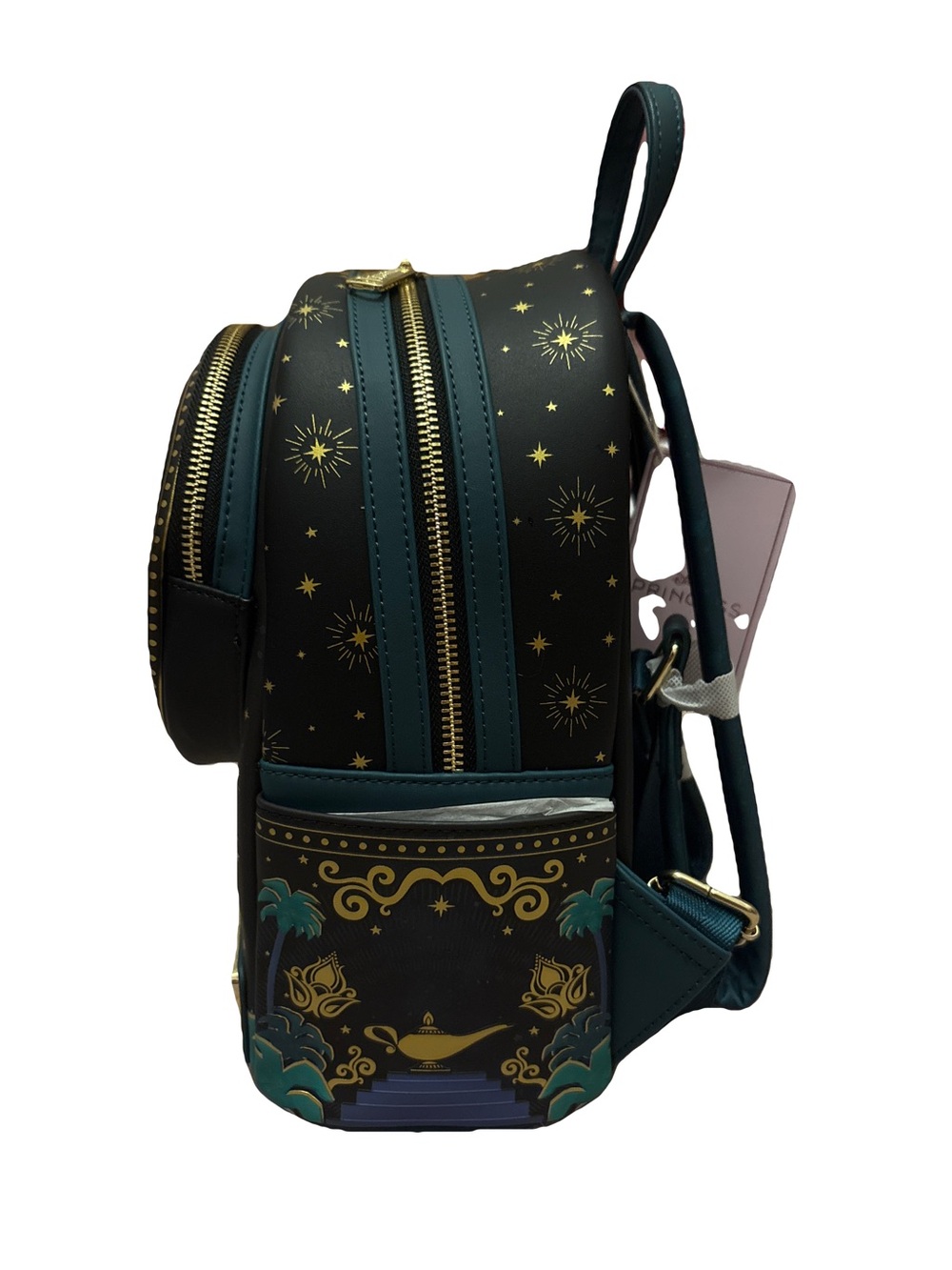 Loungefly Disney Jasmine Crescent Moon Mini Backpack - Black, Teal & Gold - Picture 2 of 6
